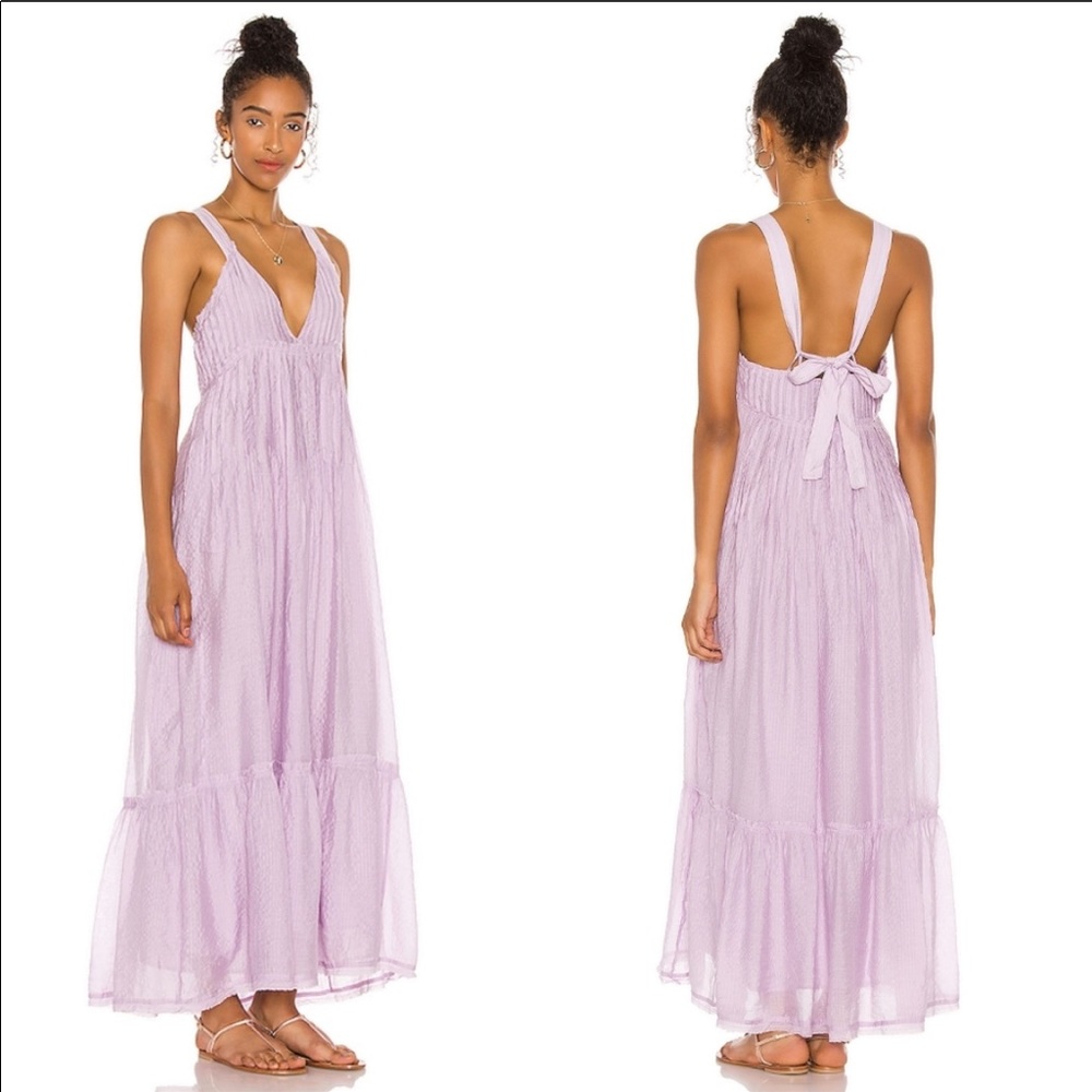 Free People Frankie Pintuck Lavender Maxi Dress